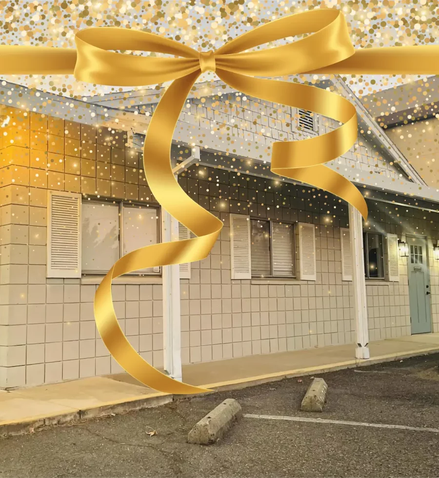Grand Opening with bow